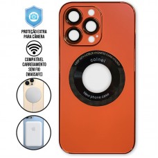 Capa iPhone 12 Pro Max - Vidro Metallic Magsafe Orange
